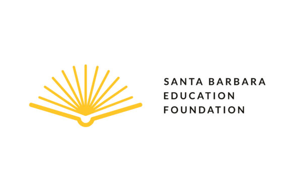 logo of the Santa Barbara Education foundation: an open book viewed from below