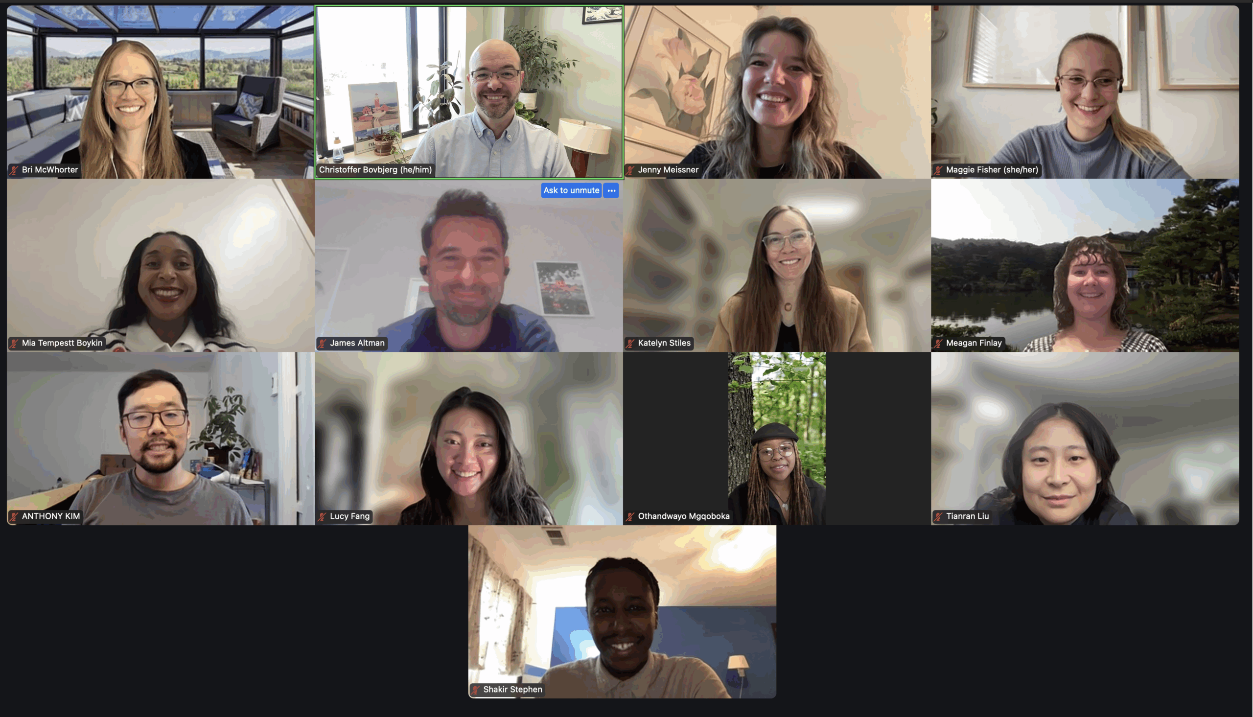 A screenshot of the convening, showing the smiling faces of the participants